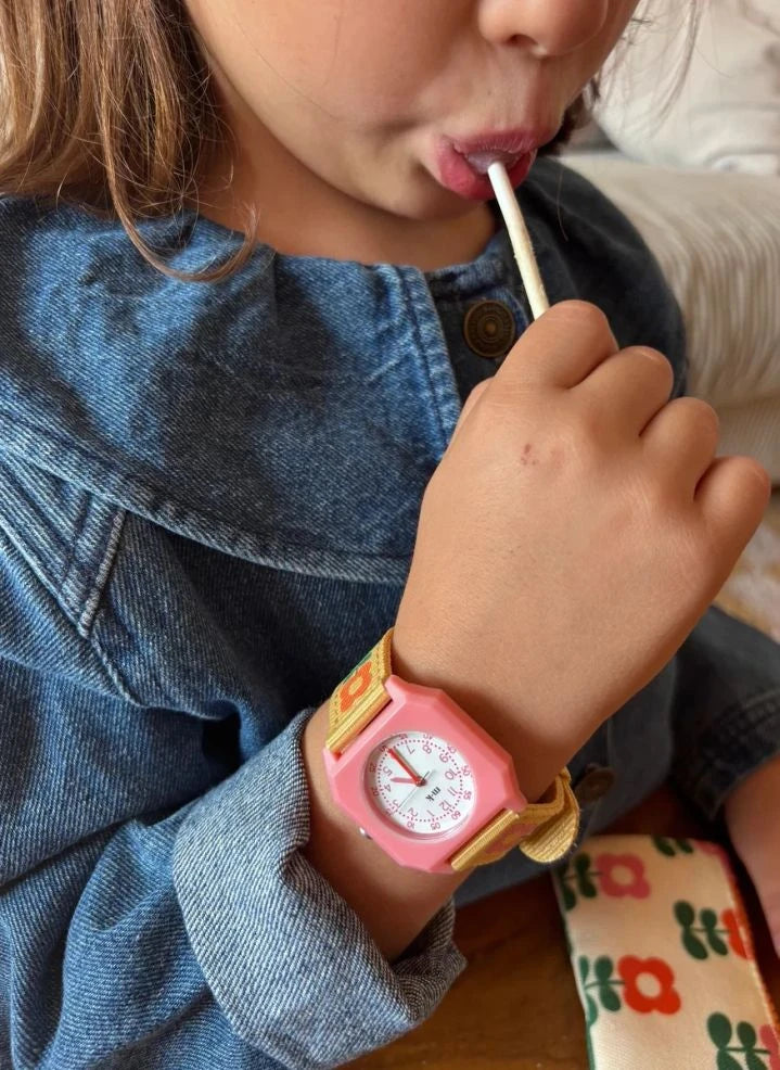 Mini Kyomo - Seventies Flowers Watch - Mini Kyomo x Taxi Brousse | Beige
