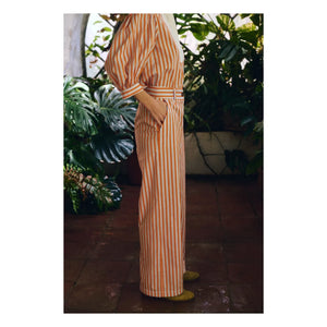 Maria de la Orden - Romeo Cotton Striped Pants | Orange