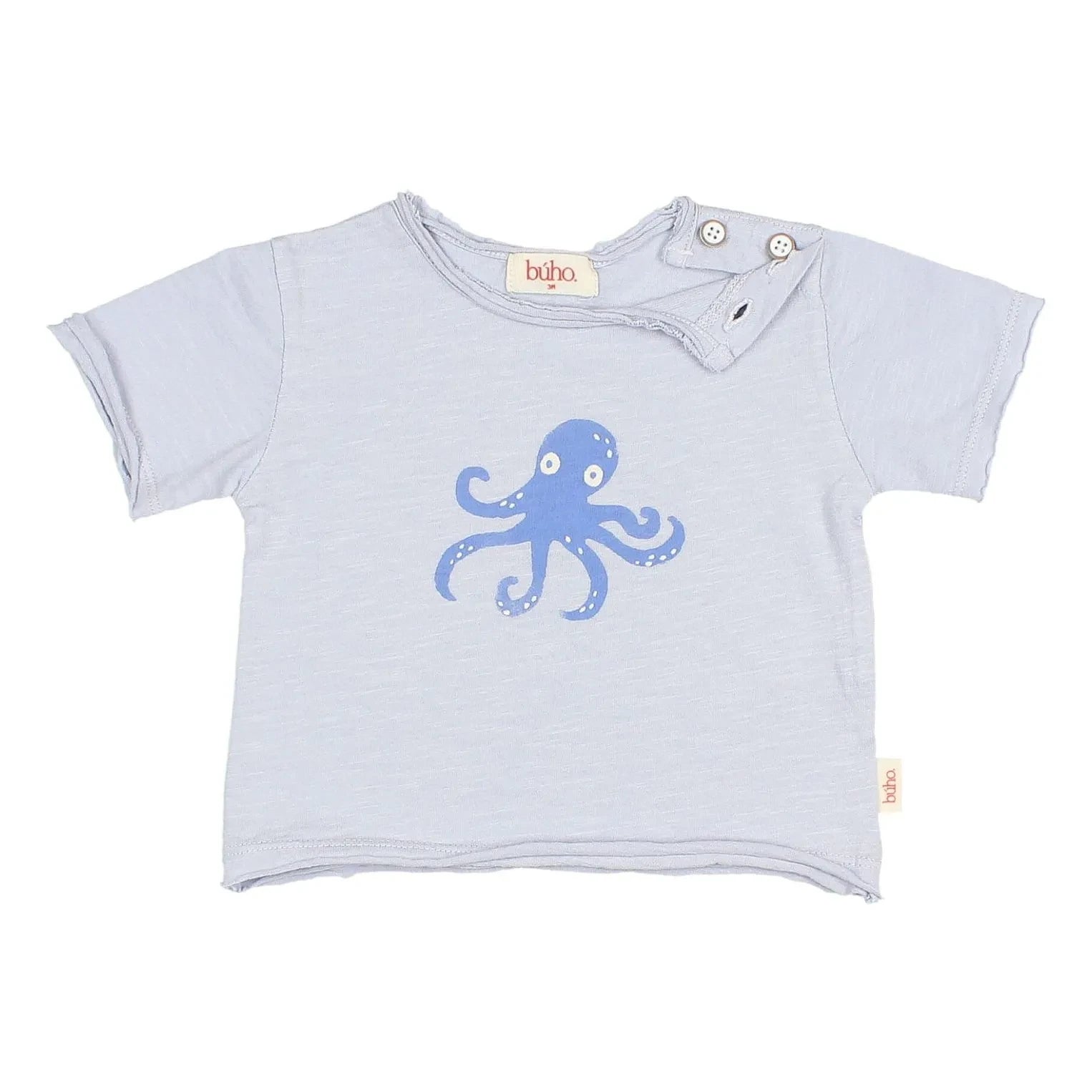 Búho - Organic Cotton Octopus T-shirt | Light Blue