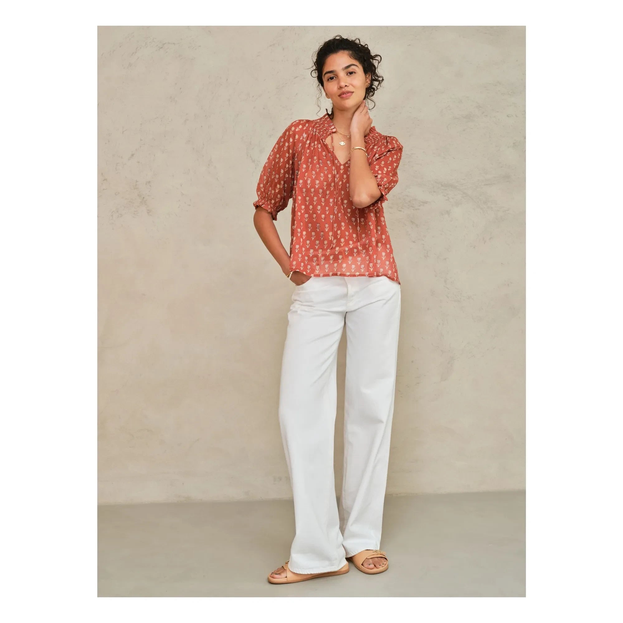 M.A.B.E. - Ari Cotton Blouse | Clay