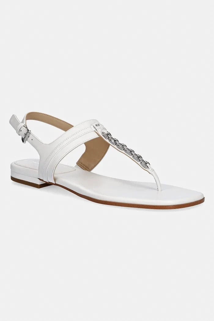 MICHAEL Michael Kors düz tabanlı kadın deri sandalet Marcia Thong Sandal