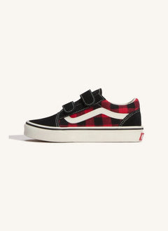 Vans - Scratch Sneakers Old Skool V Buffalo Plaid Checkered | Red
