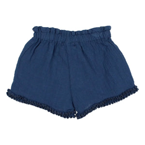 Búho - Organic Cotton Baby Ruffled Shorts | Navy Blue