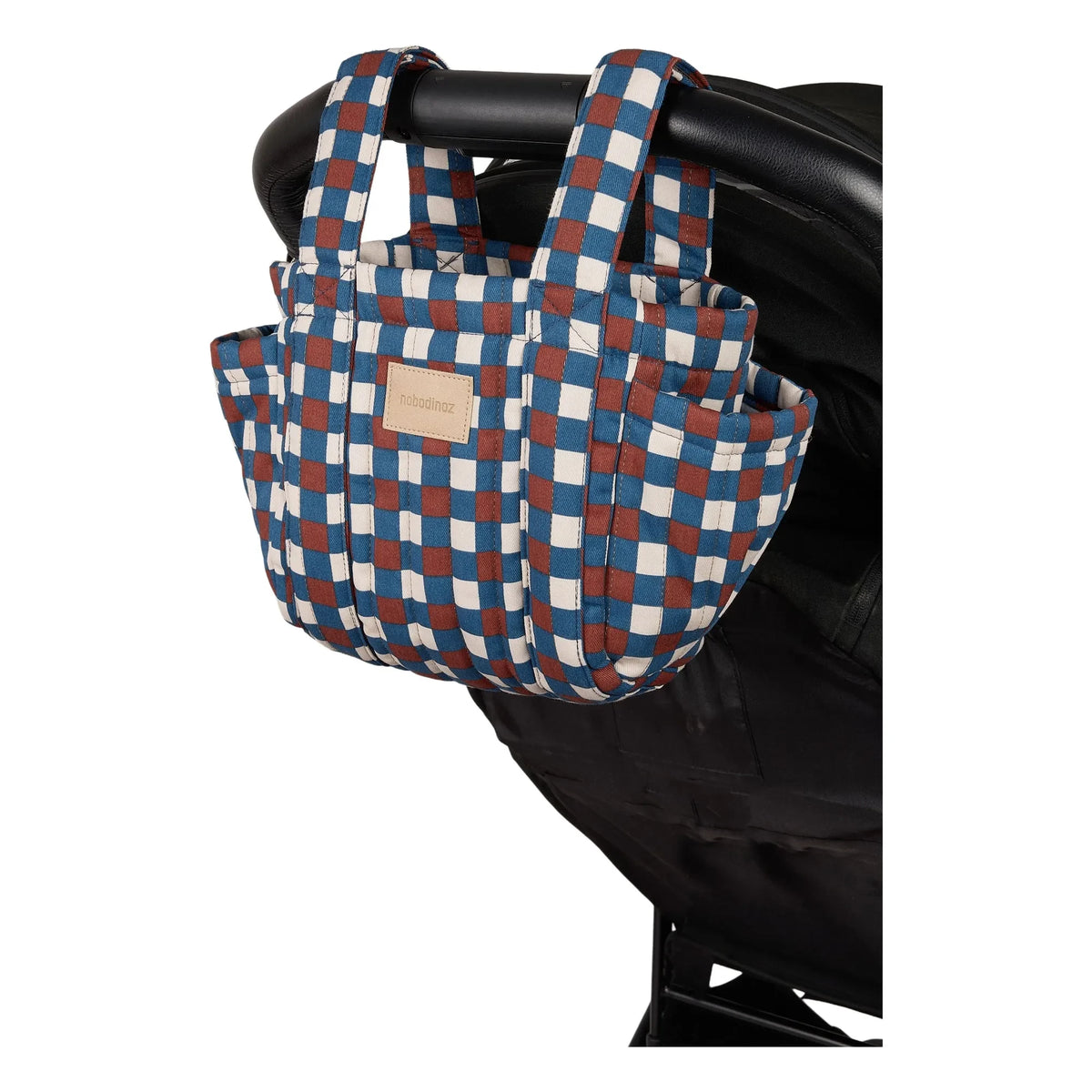 Nobodinoz - Hyde Park Mosaic Baby Stroller Organizer Bag | Blue