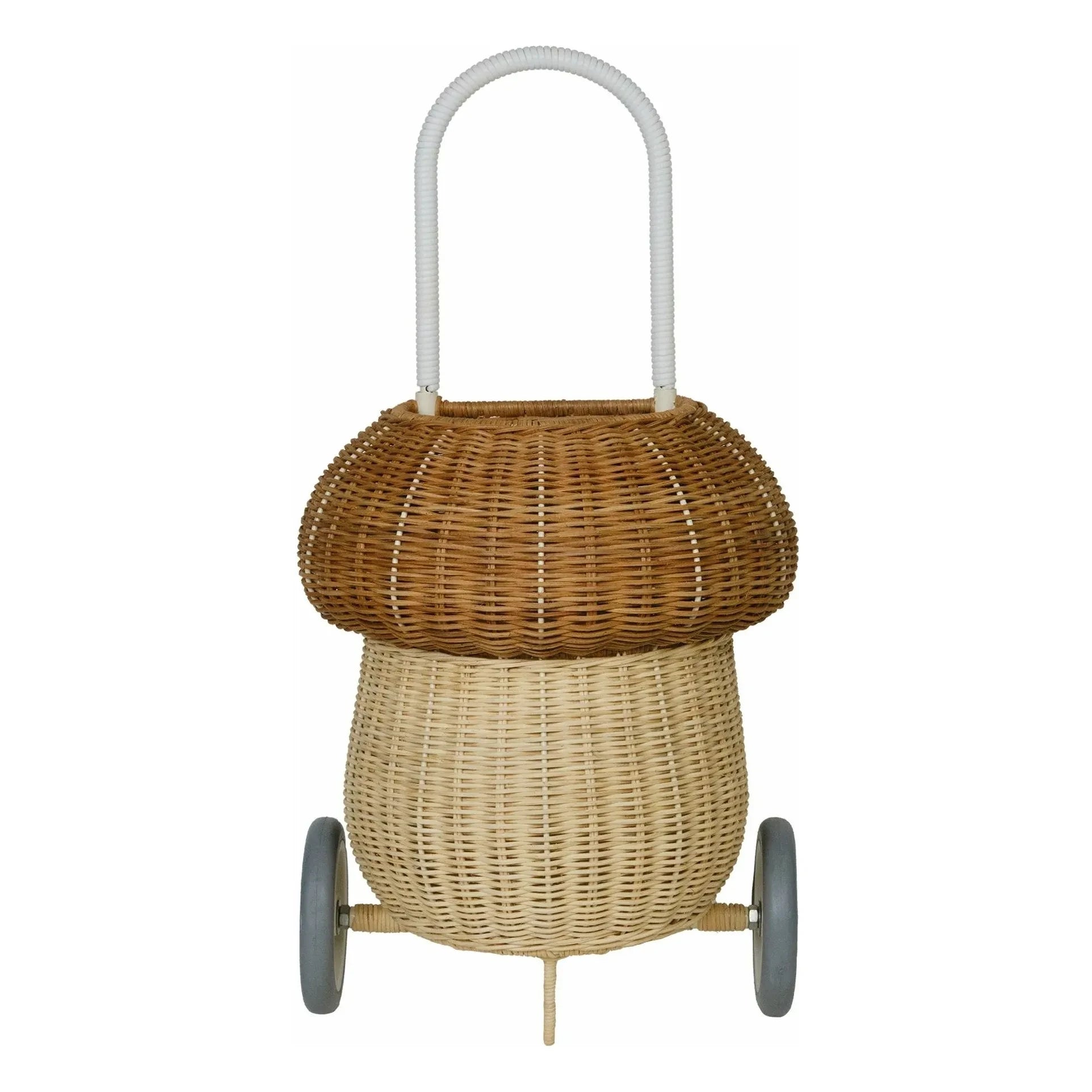 Olli Ella - Wheel Rattan Basket Champignon