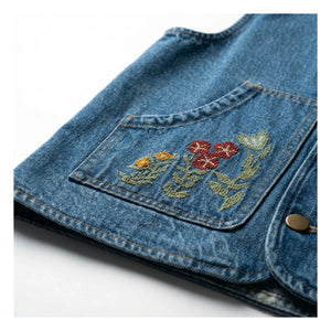Hundred Pieces - Mara Cheval Sleeveless Denim Jacket | Blue
