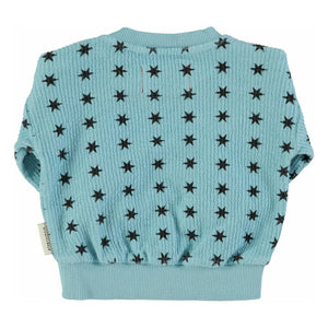 Piupiuchick - Çizgili Yıldız Sweatshirt Organik Pamuk | Mavi