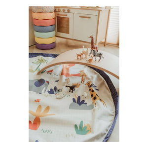Play and Go - Noomad Puce and Pilou Bag / Play Mat - Play&Go x Moulin Roty | Blue