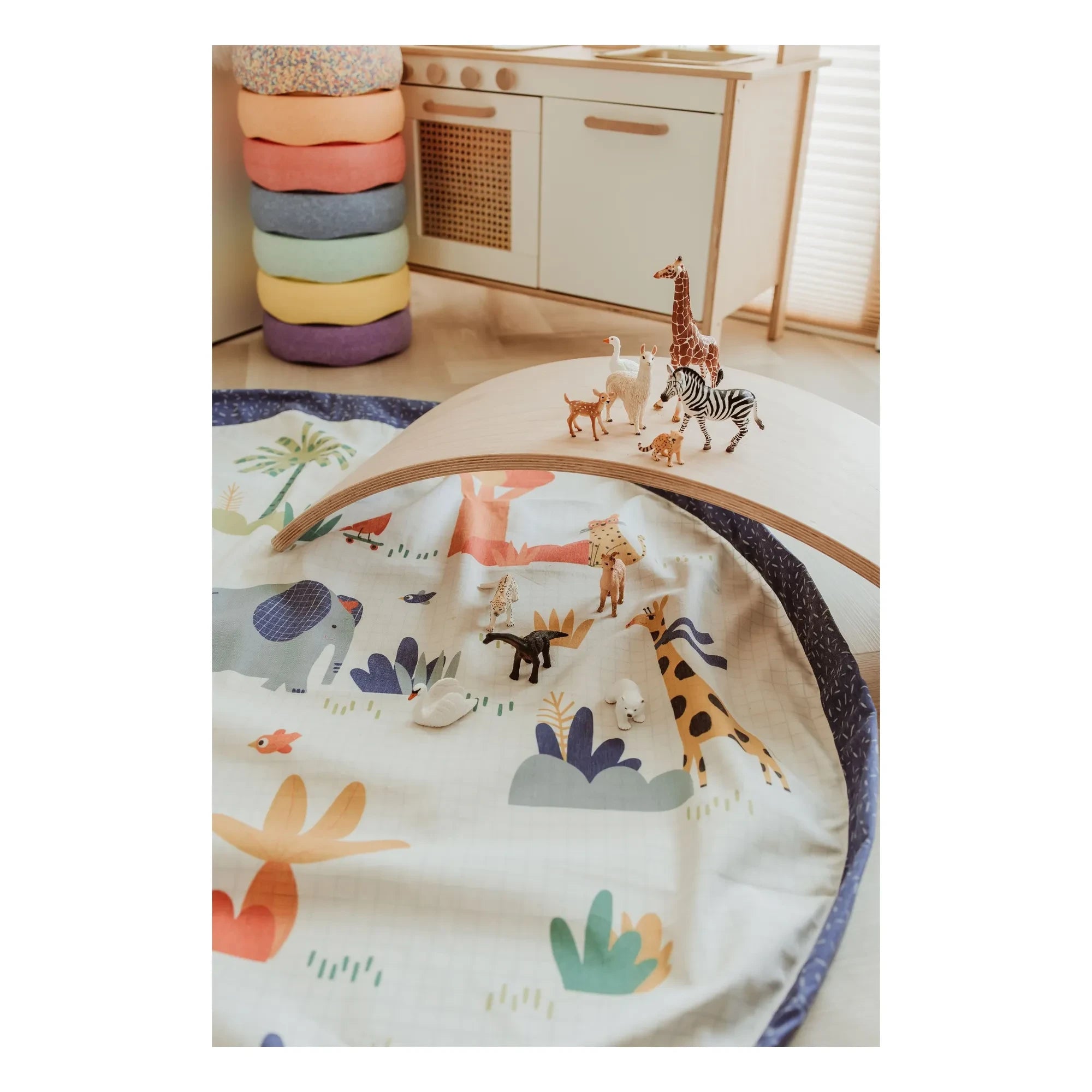 Play and Go - Noomad Puce and Pilou Bag / Play Mat - Play&Go x Moulin Roty | Blue