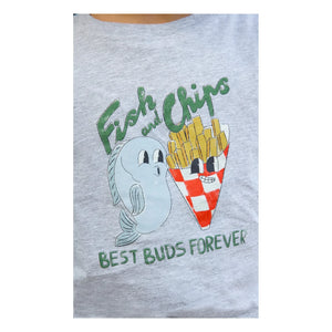 Bonton - Taxo Fish &amp; Chips Tişört | Heather gri