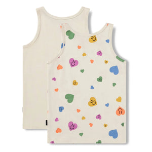 Molo - Pack of 2 Jeanie Cœurs Organic Cotton Tank Tops | Ecru