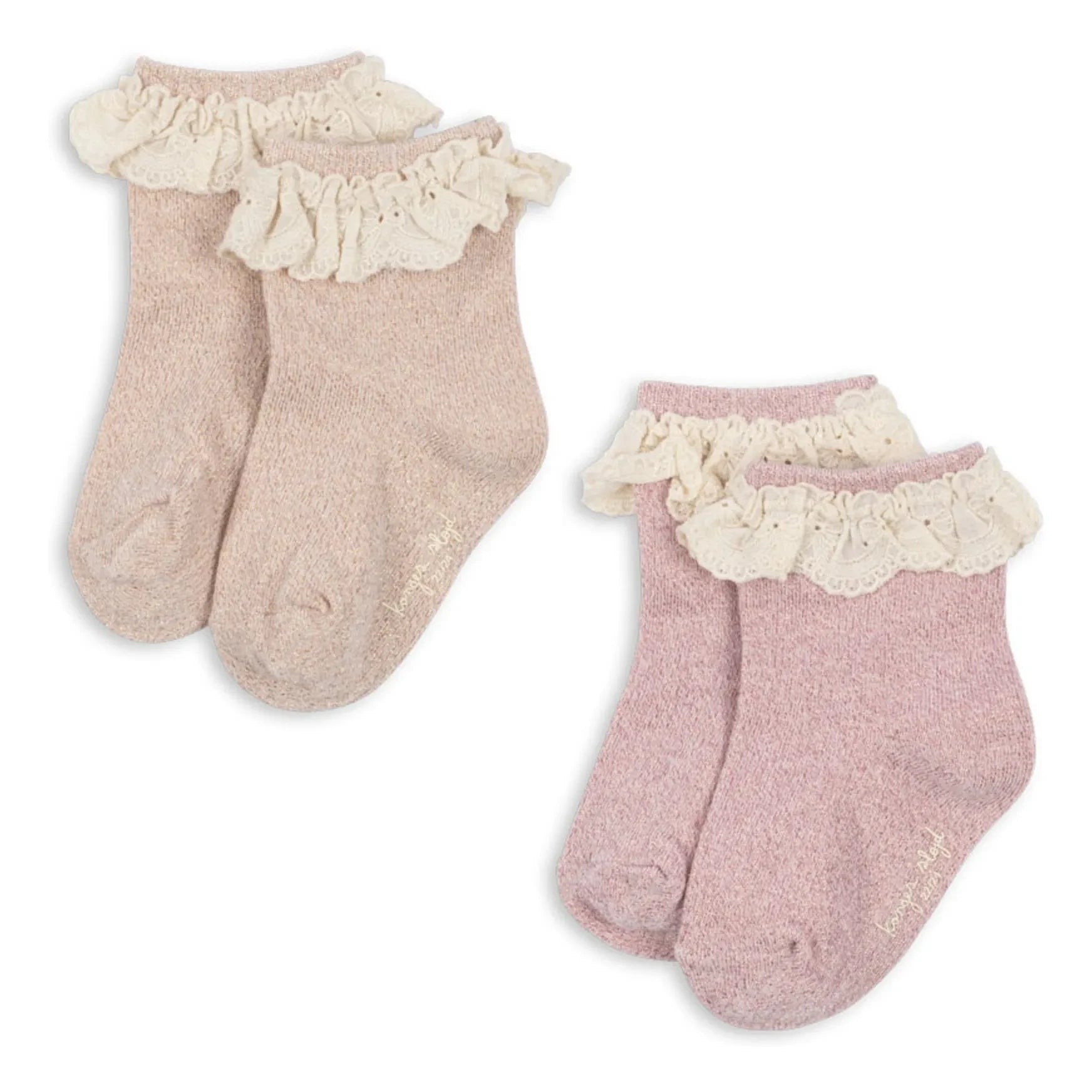 Konges Sløjd - 2 Pairs of Woven Socks | Pink