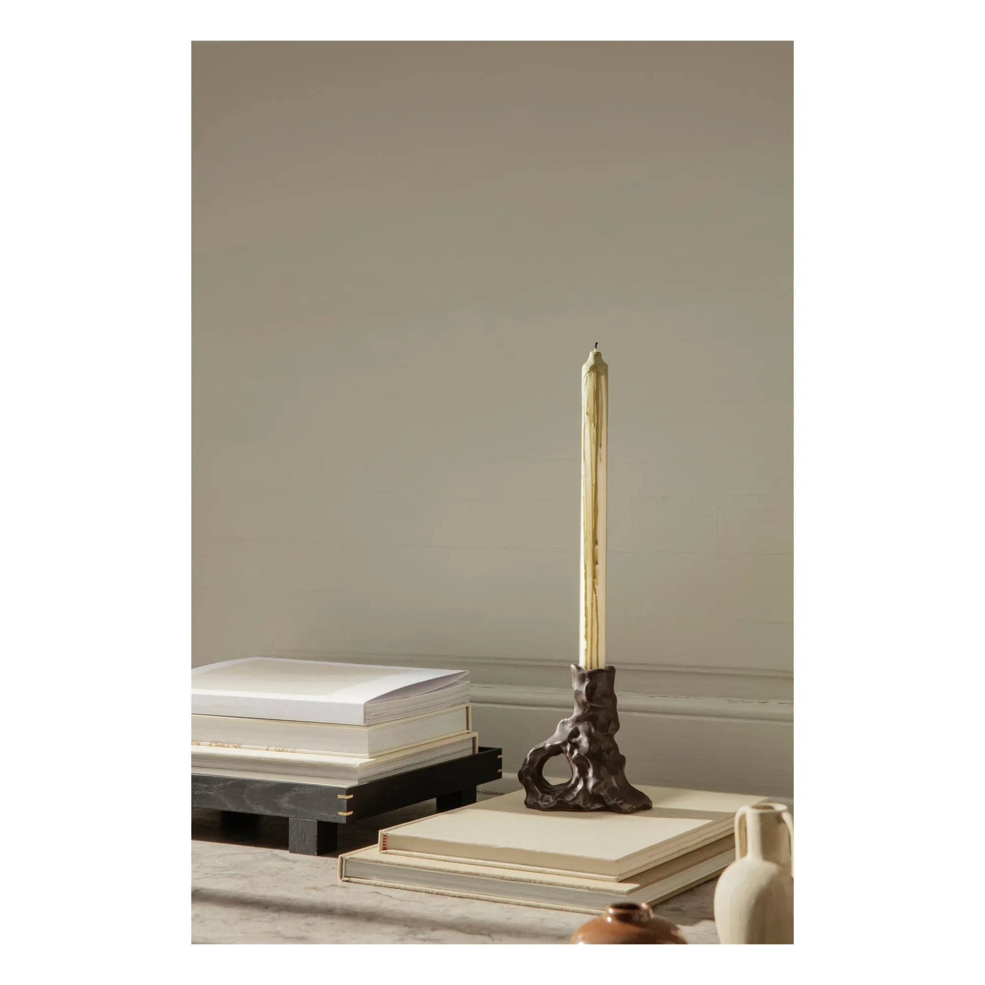 Ferm Living - Dryp Vegetable Wax Candles - Set of 2 | Olive green