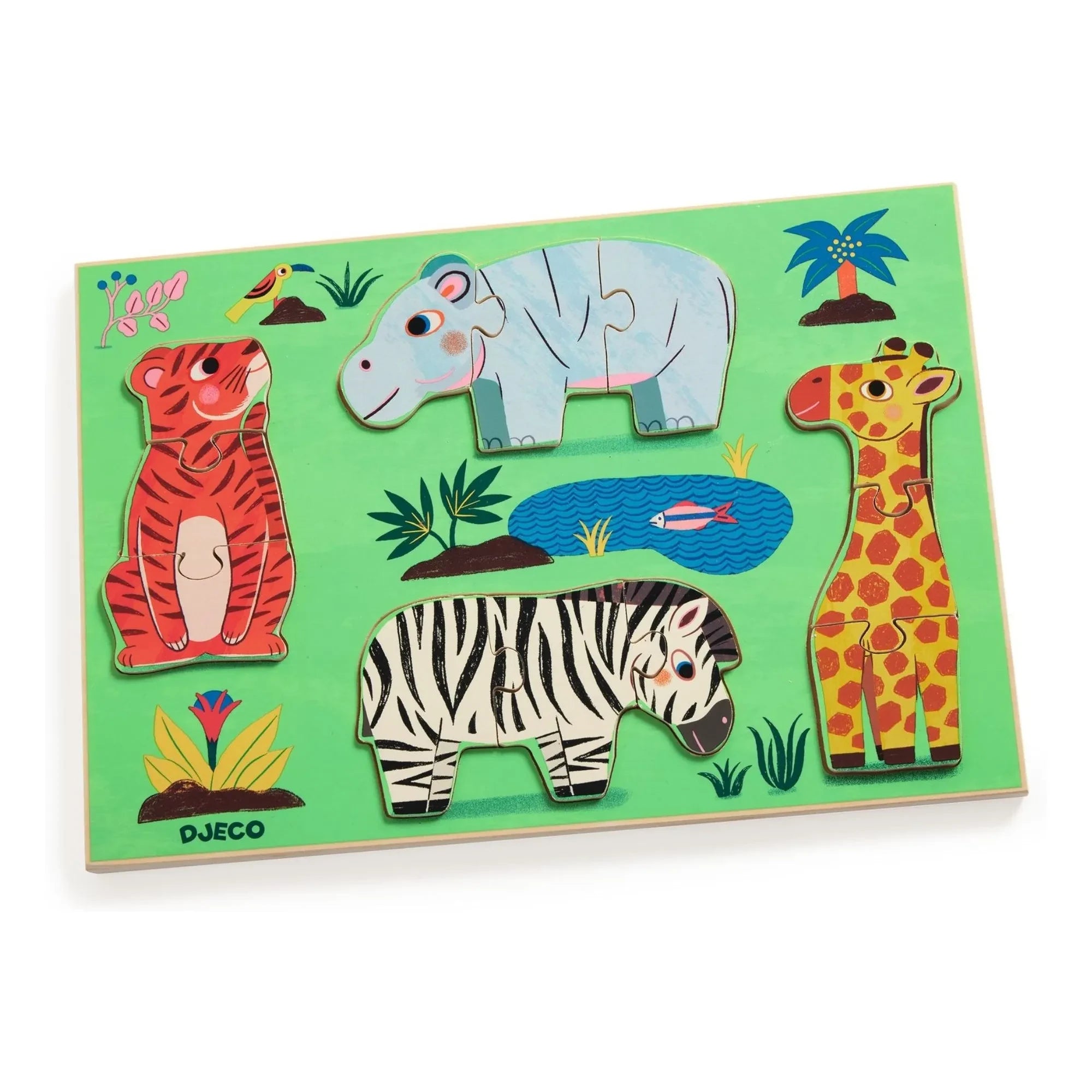 Djeco - Cuckoo Tiger Wooden Puzzle