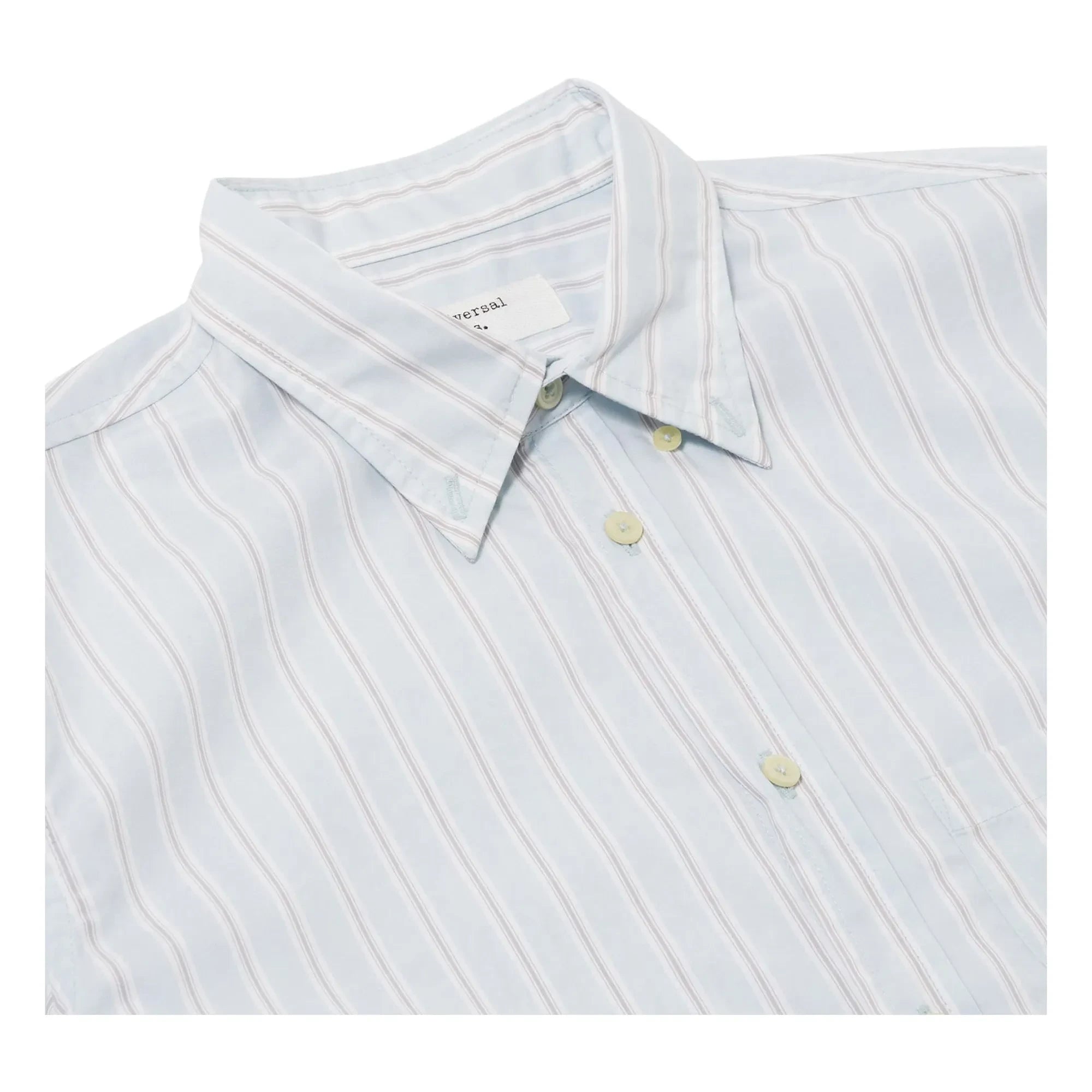 Universal Works - Lazy Day Striped Shirt | Light Blue