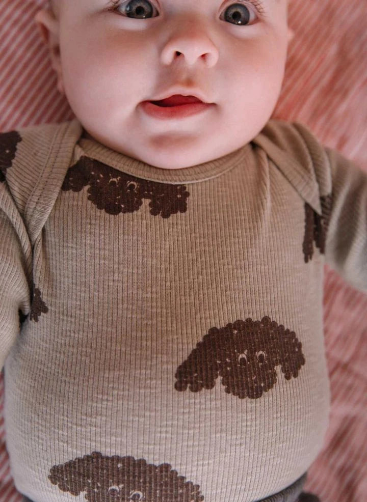 Studio Bohème - Woody Grenades Organic Cotton Bodysuit | Beige