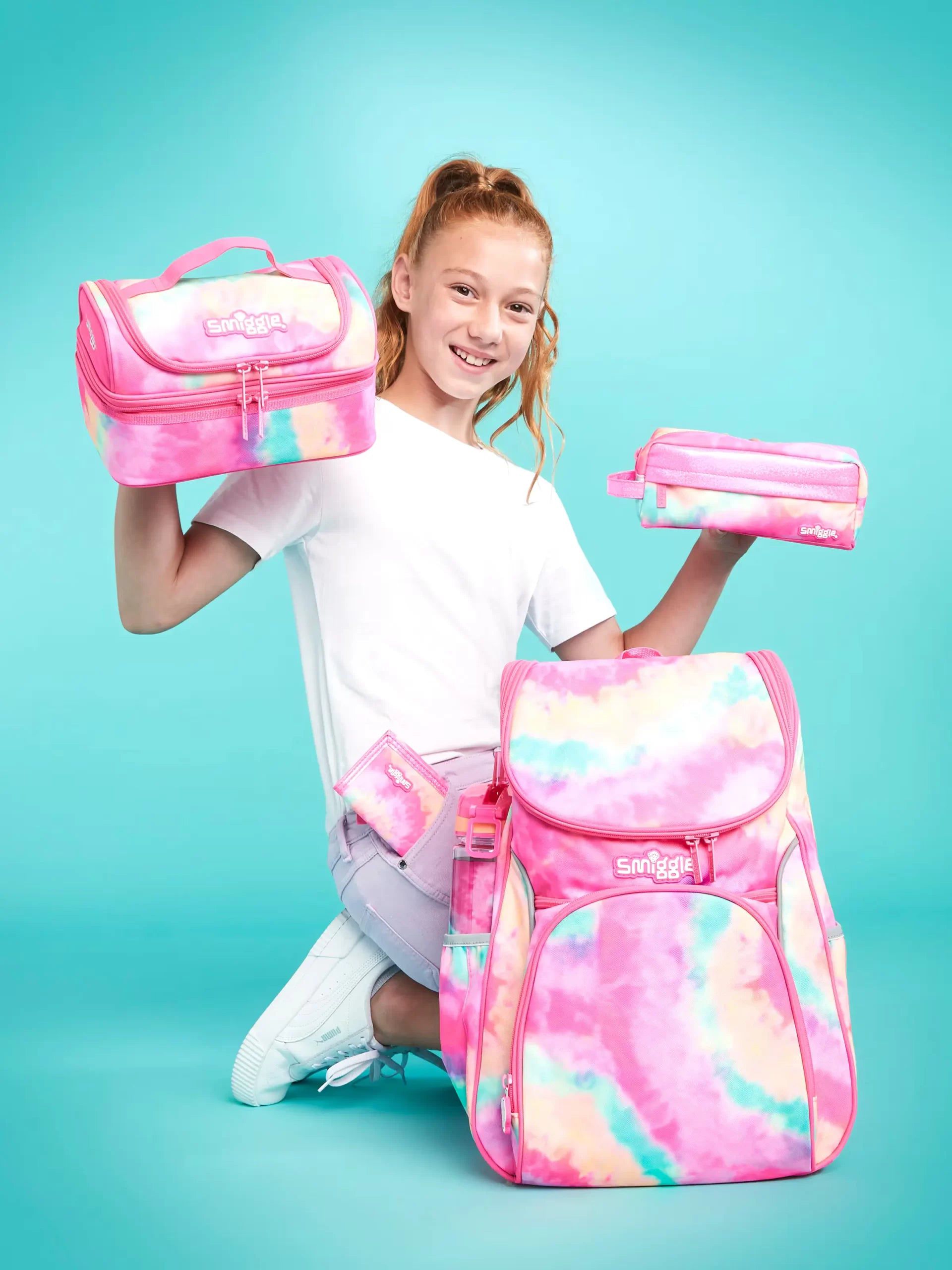 Smiggle - Vivid 5li Okul Çanta Seti-Dinossi