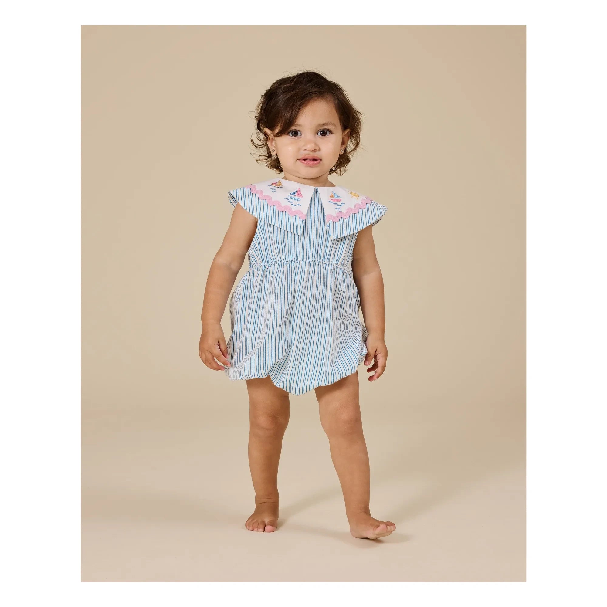 Goldie + Ace - Blue Striped Sailor Jumpsuit