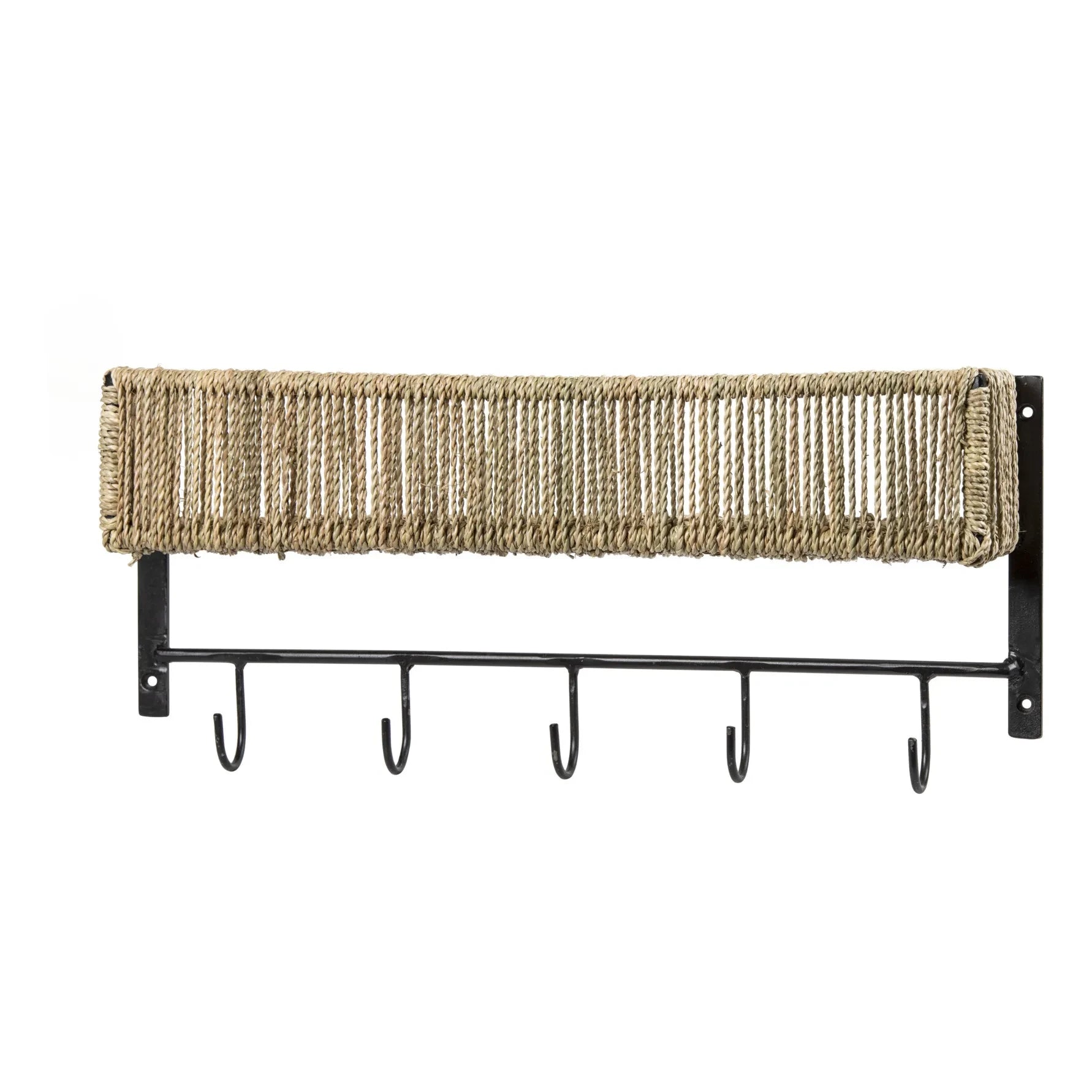 Cosydar - Metal and Palm Leaf Shelf | Black