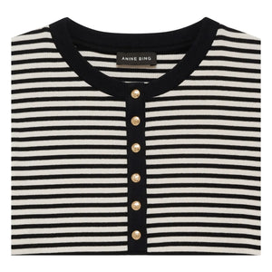 Anine Bing - Alessia Striped T-Shirt | Black