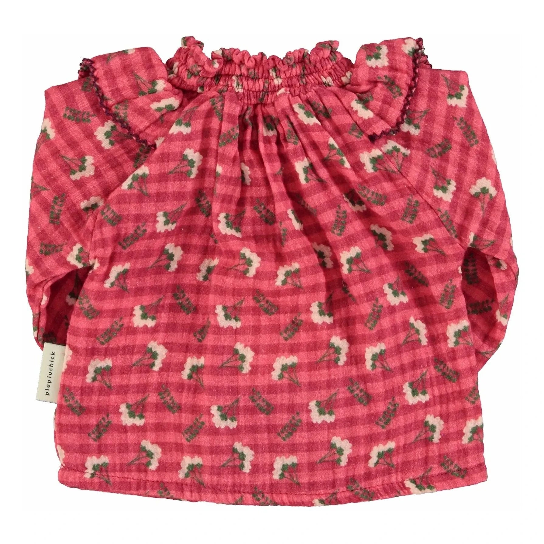 Piupiuchick - Floral Patterned Gathered Collar Blouse | Pink