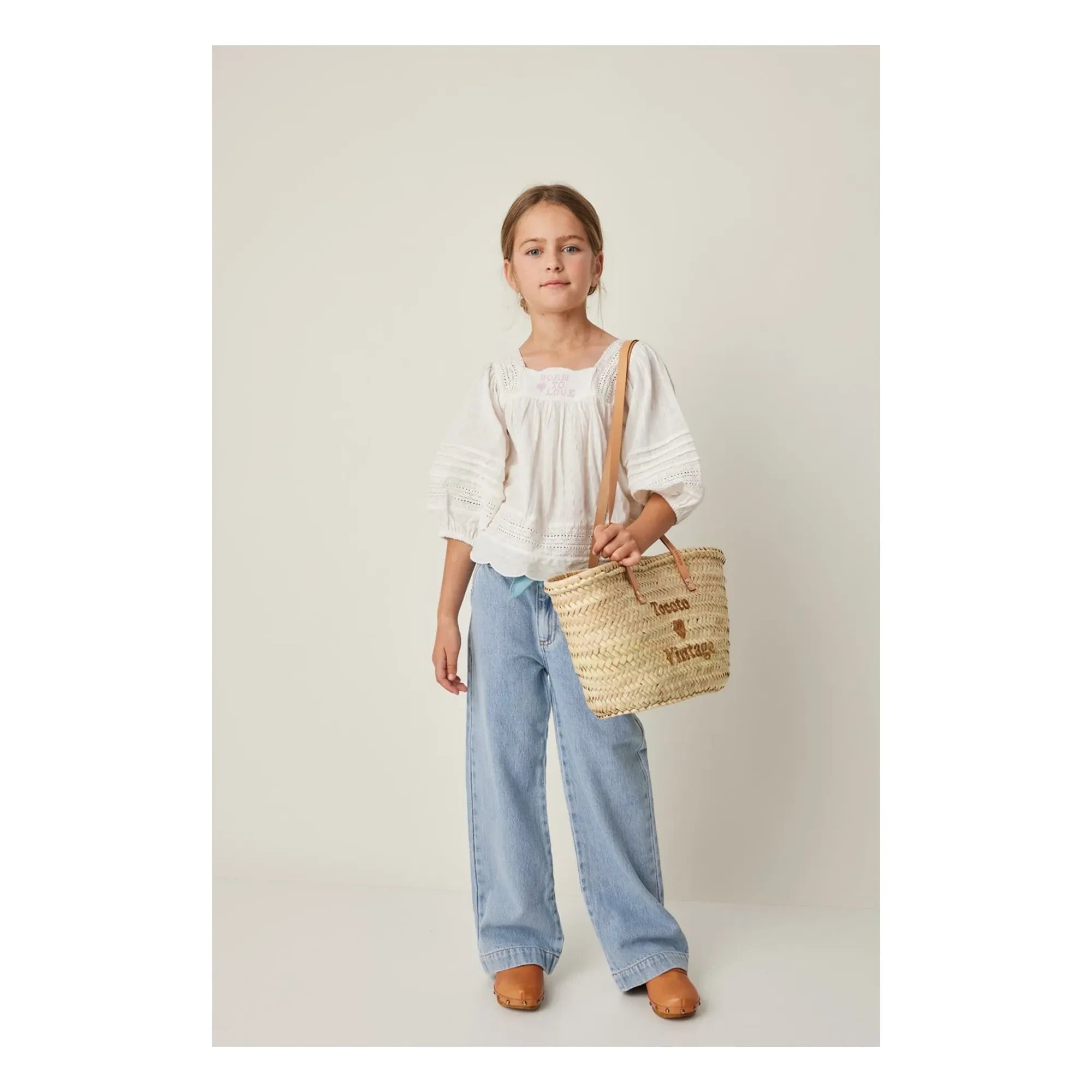 Tocoto Vintage - 3/4 Sleeve Embroidered Blouse | White