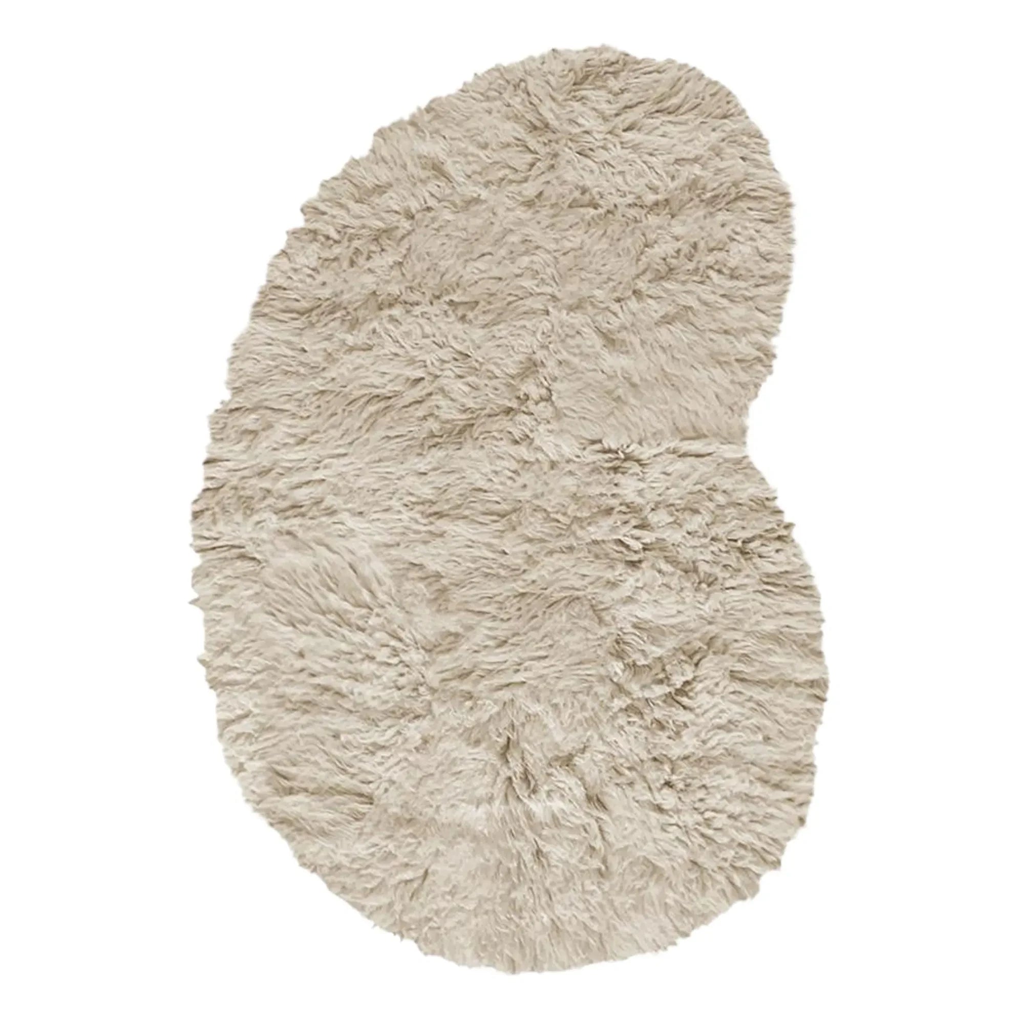 Layered - Fluffy Wool Remnant Rug | Beige
