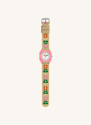 Mini Kyomo - Seventies Flowers Watch - Mini Kyomo x Taxi Brousse | Beige