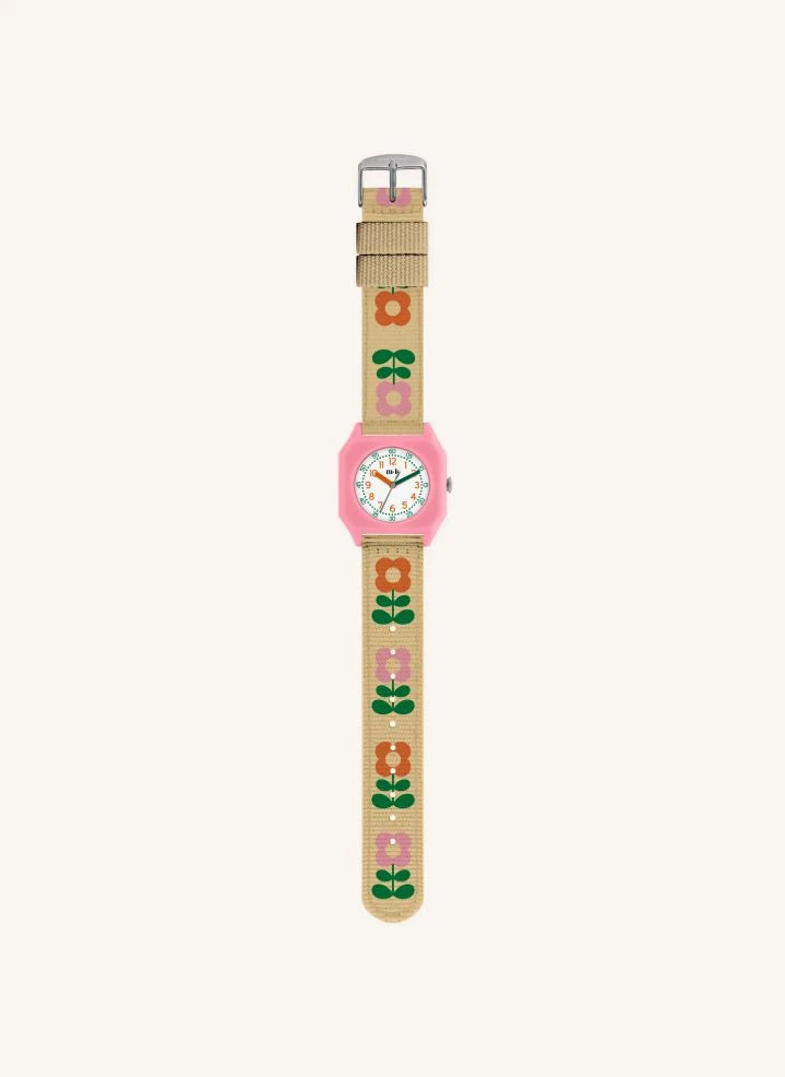 Mini Kyomo - Seventies Flowers Watch - Mini Kyomo x Taxi Brousse | Beige