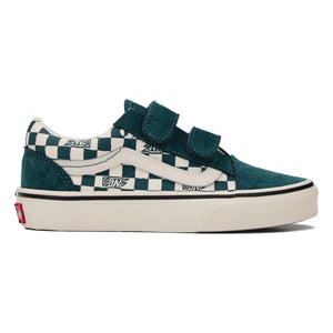 Vans - Scratch Sneakers Old Skool V Geo Check | Turquoise Blue