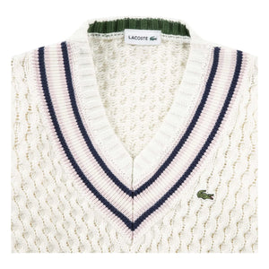 Lacoste - Organic Cotton Cable Knit Sweater | Ecru