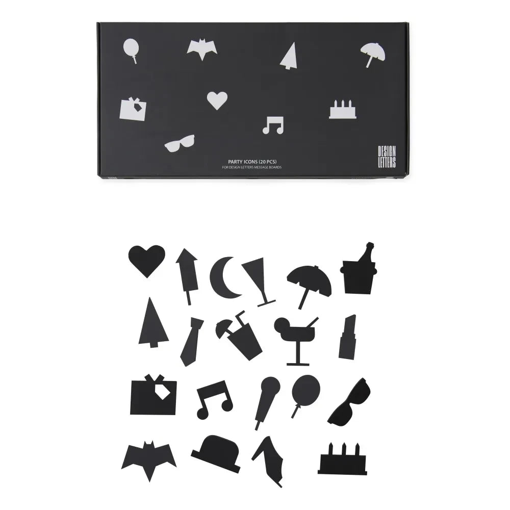 Design Letters - Mesaj Panosu Parti İkonları - 20'li Set