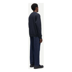Samsoe Samsoe - Norsbro Organic Cotton Round Neck Sweatshirt | Dark Blue