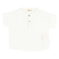 Búho - Linen Baby Shirt | White