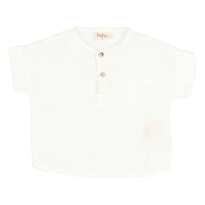 Búho - Linen Baby Shirt | White