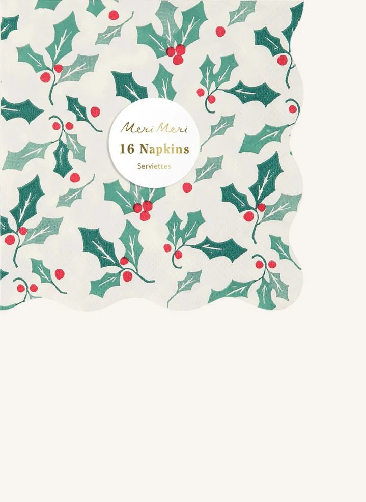 Meri Meri - Holly Napkins - Set of 16