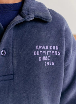 AO76 - Jack Polo Collar Sweatshirt Made from Recycled Cotton | Charcoal Grey