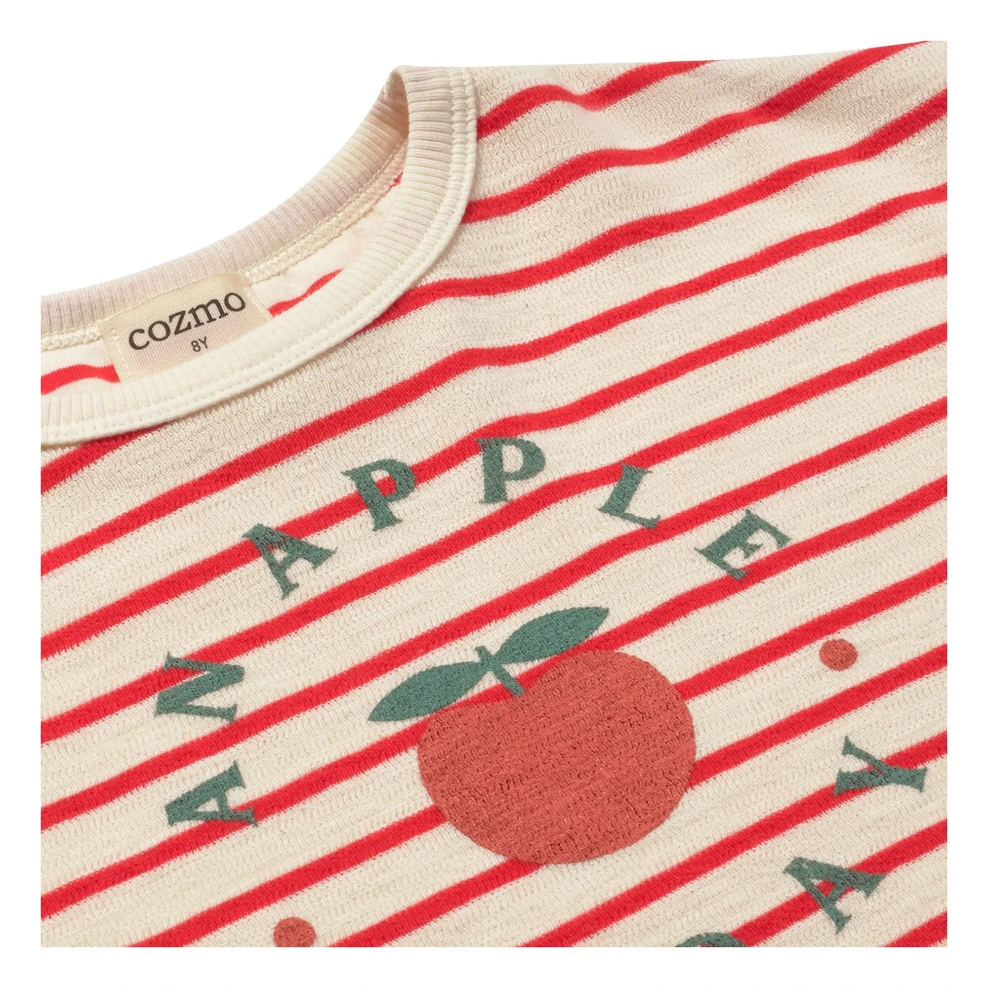 Cozmo - Selva Striped Organic Cotton T-Shirt | Red