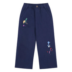 Jelly Mallow - Velvet Star-Patterned Pants | Navy