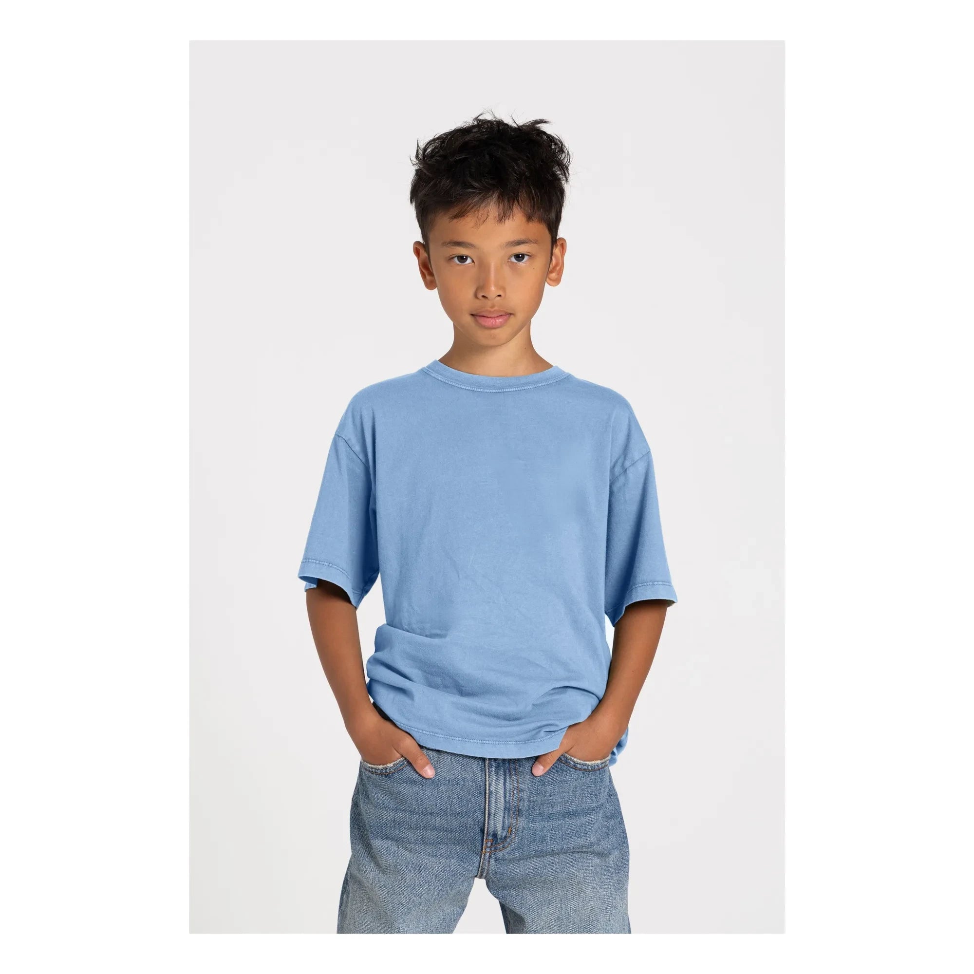 Smallable Kid - Nils Organic Cotton T-shirt | Grey Blue