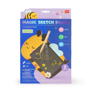 Legami - Bee Themed Portable LCD Drawing Board in Cardboard - Magic Sketch Board
