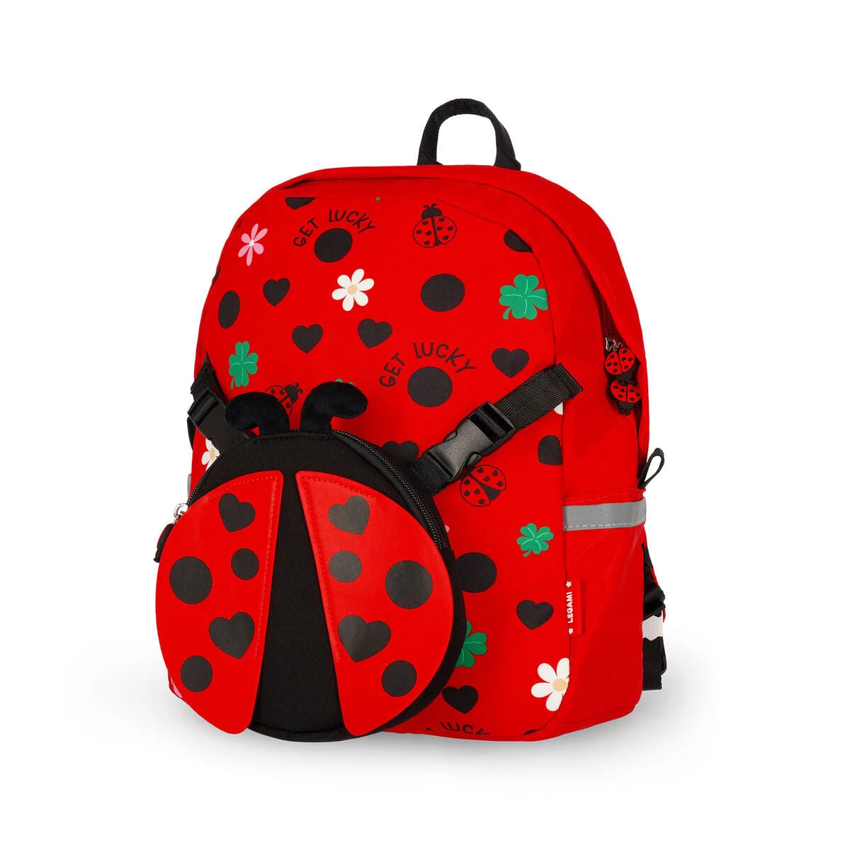 Legami - 2-in-1 Uğurböceği Sırt Çantası ile Removable Front Pocket - Çok Tatlı!