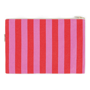 Rose in April - Lili striped clutch bag | Pink