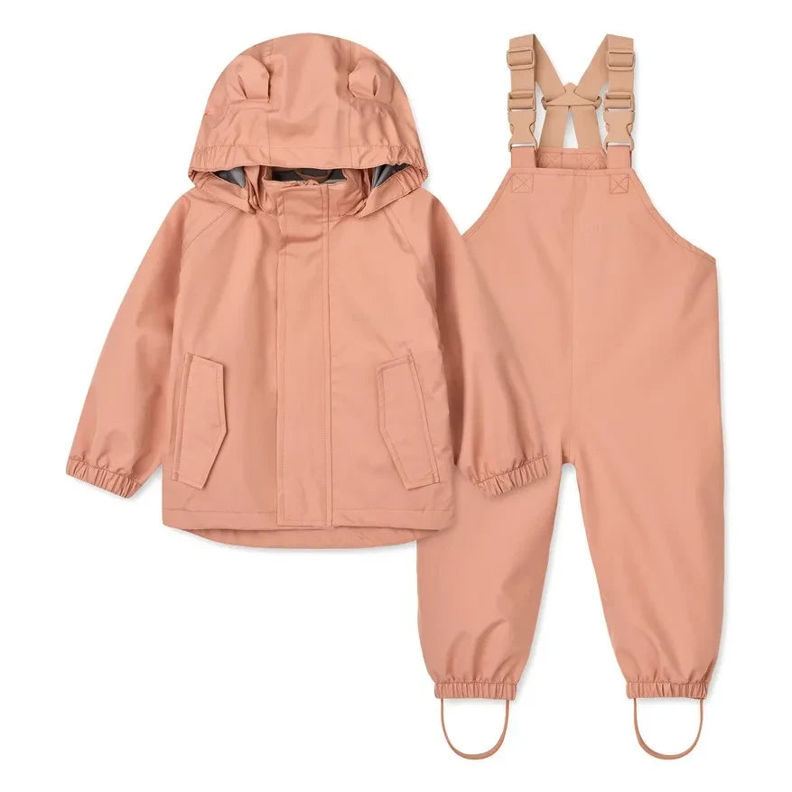 Liewood - Manu Color-Blocked Rainwear Set Made from Recycled Fibers | Pink