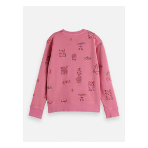 Scotch & Soda - Embroidered Sweatshirt with Horses | Pink