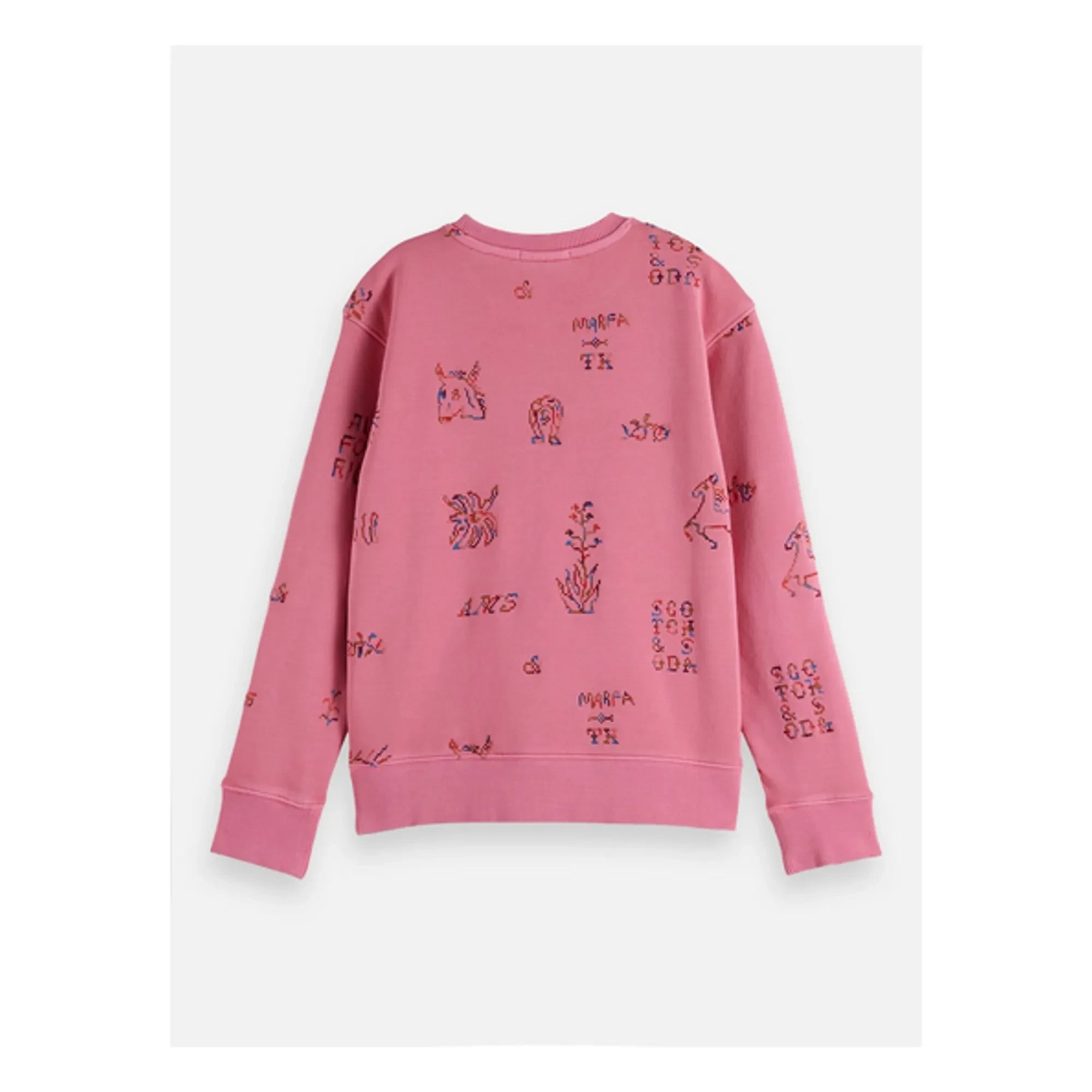 Scotch & Soda - Embroidered Sweatshirt with Horses | Pink