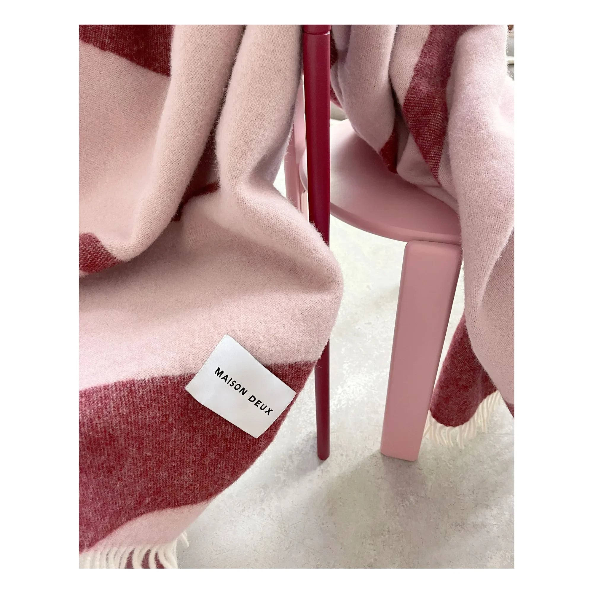 Maison Deux - Swirl Wool Blanket | Burgundy