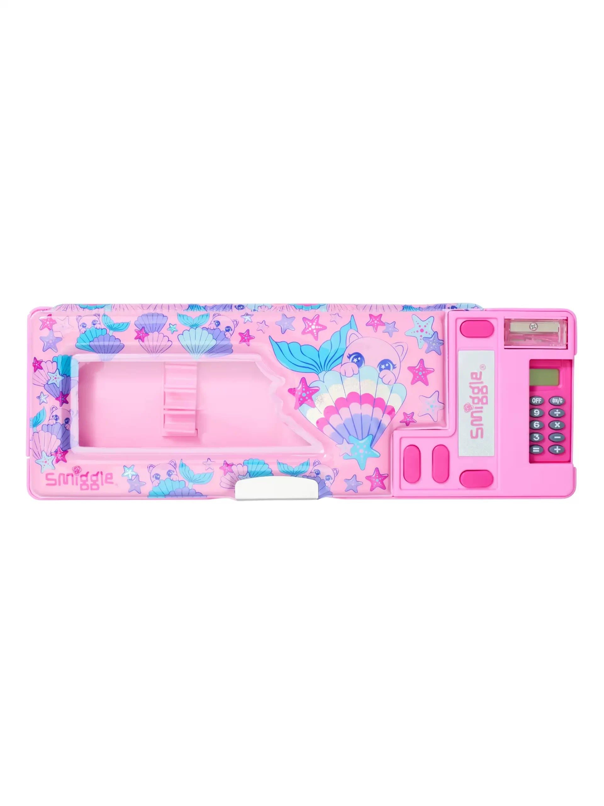 Smiggle - Hi There Deniz Dünyası Hesap Makineli Pop Out Otomatik Kalem Kutusu-Dinossi