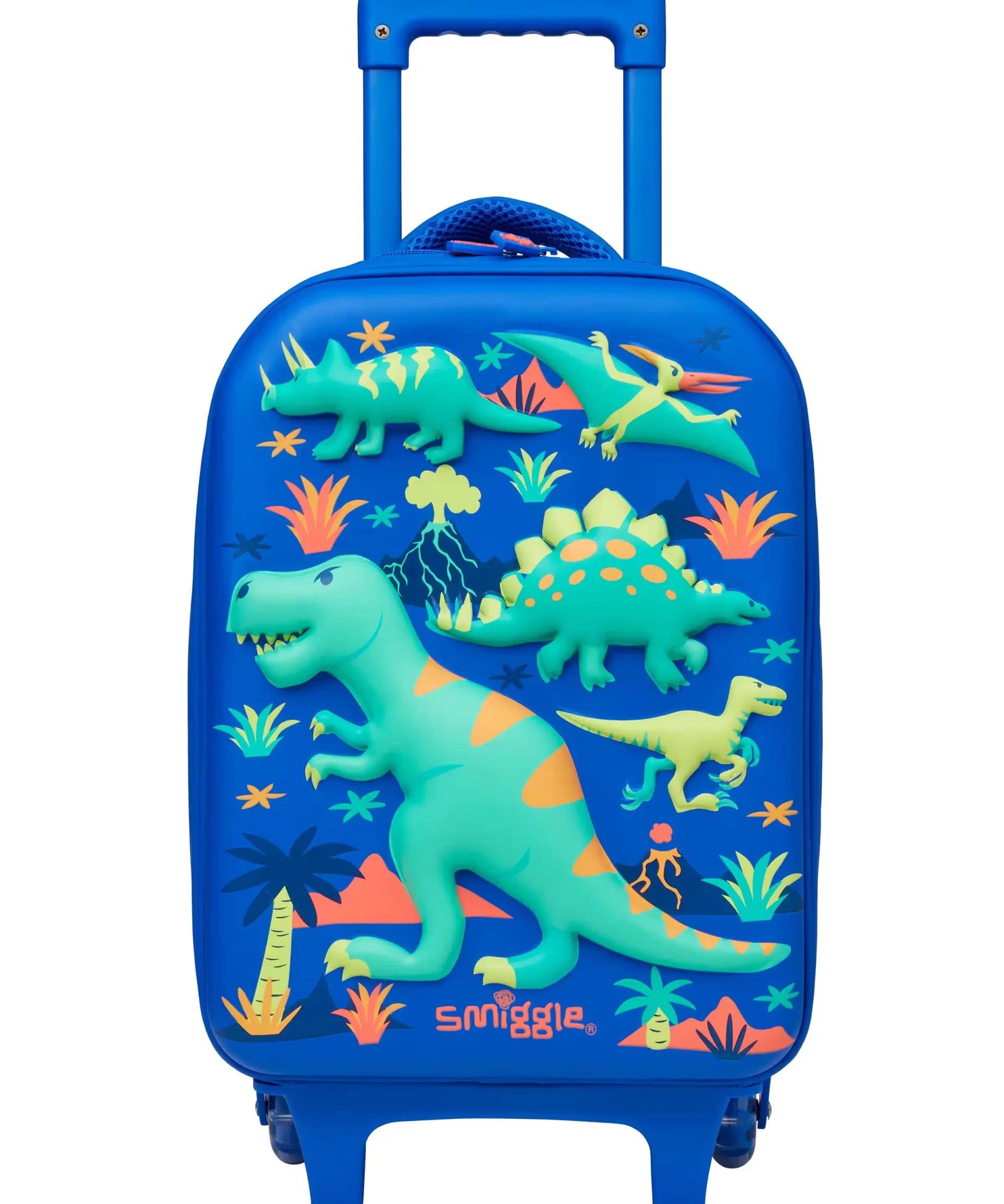 Smiggle - Movin Tekerlekli Çekçekli Anaokulu Okul ve Seyahat Çantası-Dinossi