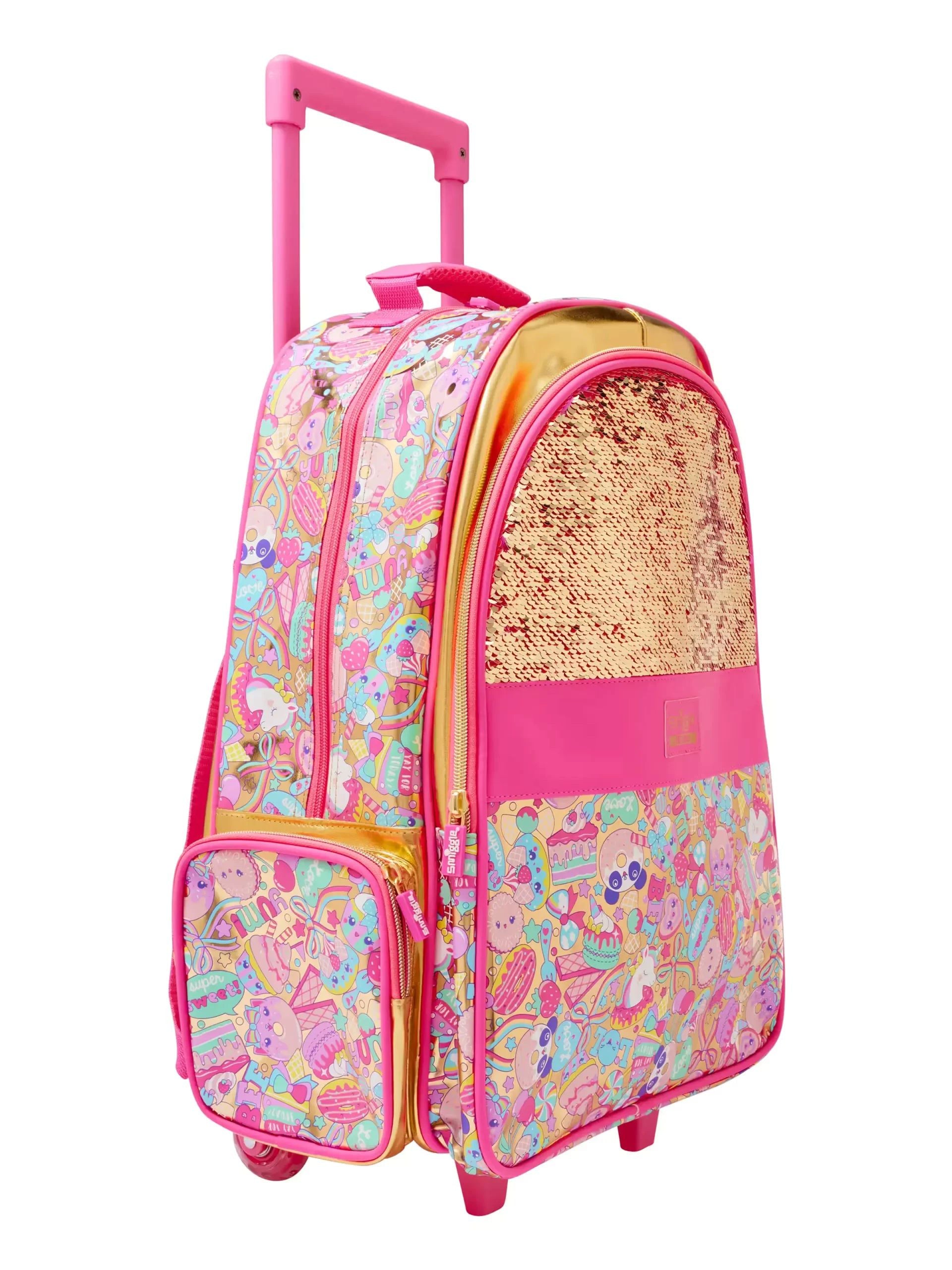 Smiggle – 20. Doğum Günü Çekçekli Işıklı Tekerlekli Çanta-Dinossi